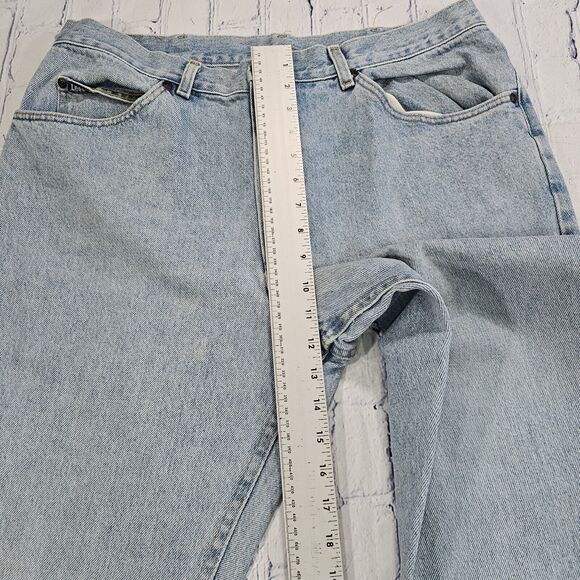 LEE Made USA VINTAGE Cotton Jeans Straight Leg Light Wash E156-030 MENS 38X34 - Picture 7 of 11